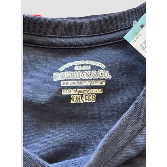 Sear Roebuck & Co T Shirt Navy Tennis Embroidered Graphic Tee Men's 2XL NWT - Picture 4 of 5